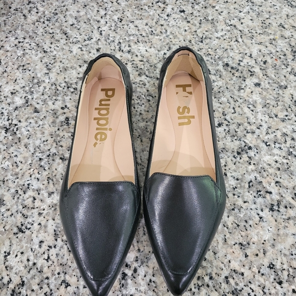 Hush Puppies "Hazel Pointe" black leather flats - size 11 medium - Picture 4 of 4